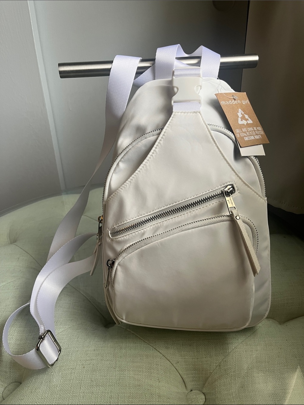 Madden Girl White/Off White Crossbody  Sling Bag